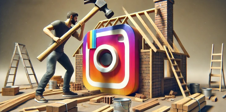 de bouw van de instagram-app